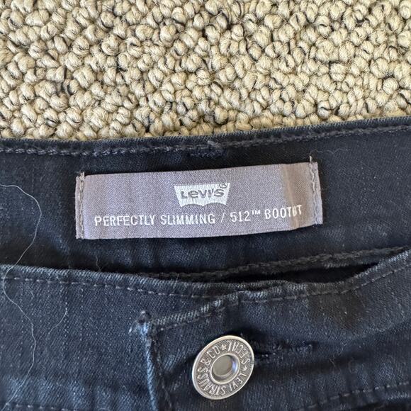 Levis Perfectly Slimming 512 Bootcut Denim Black Jeans US Women's 14 Plus - Picture 2 of 6